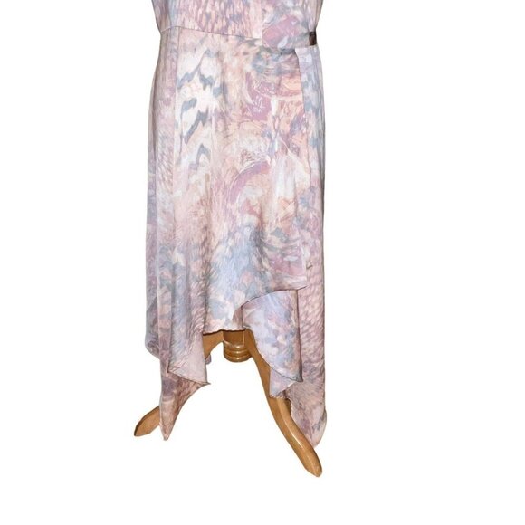 Forever‎ 21 Wrap Dress Pink Gray Reptile Print V Neck Sleeveless Assymetrical Sm - Picture 3 of 8